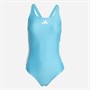 adidas Womens 3-Stripes C Back Swimsuit Lucid Cyan/White