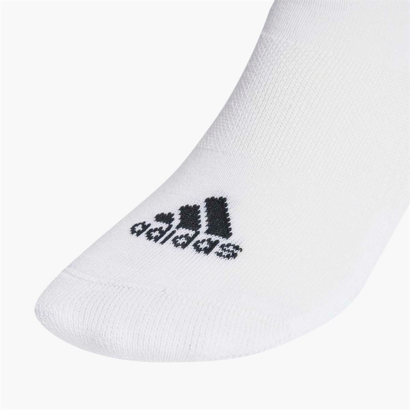 adidas Mens 3-Stripes Cushioned Three Pack Mid Cut Crew Socks White/Black