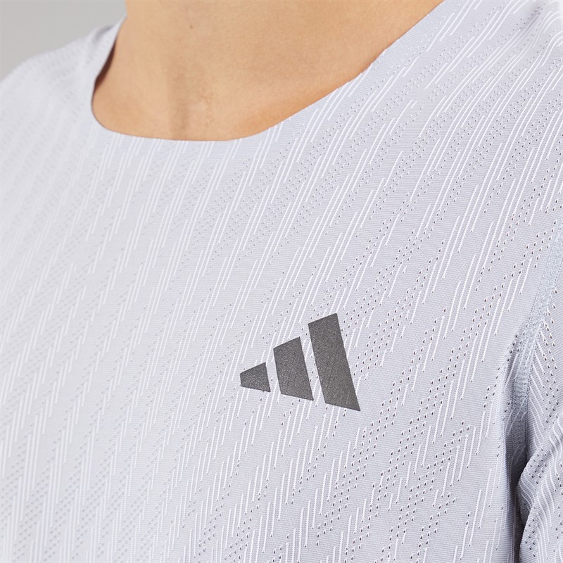 adidas Mens Adi365 Climacool+ Running T-Shirt Halo Silver/White