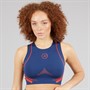 adidas Womens adidas By Stella McCartney Running Crop Top Team Navy Blue