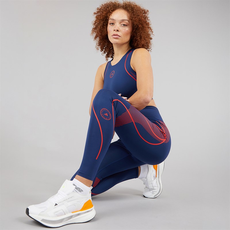 adidas Womens adidas By Stella McCartney Running Crop Top Team Navy Blue