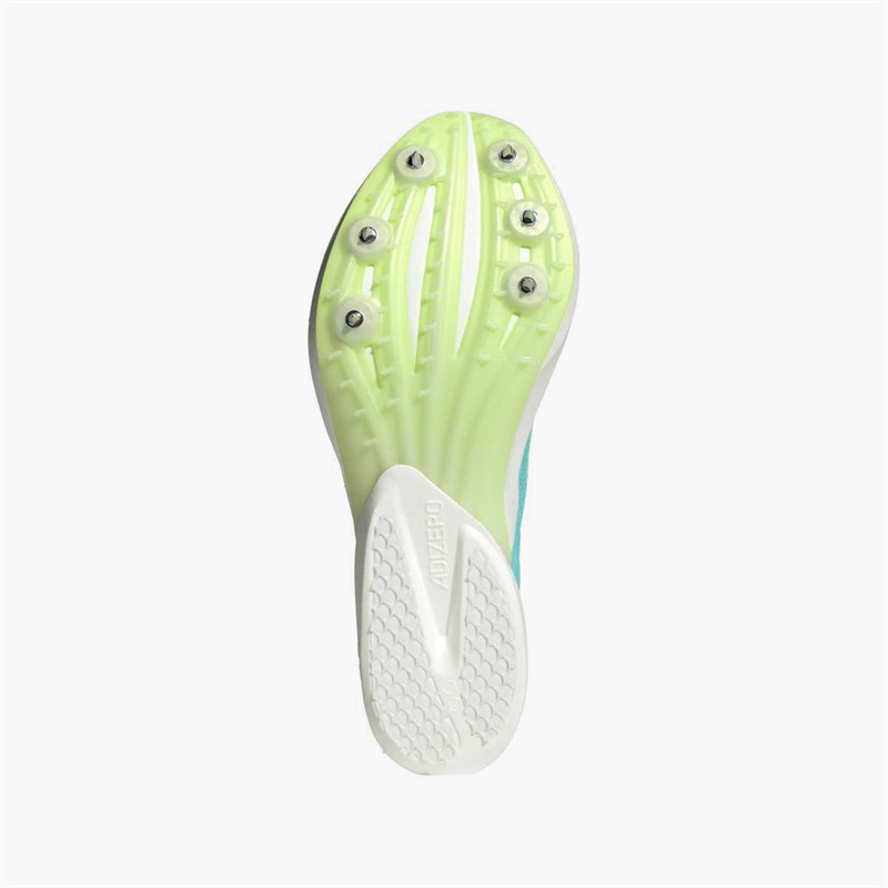 adidas Mens Adizero Avanti Long Distance Running Spikes Flash Aqua/Zero Metalic/Lucid Lemon