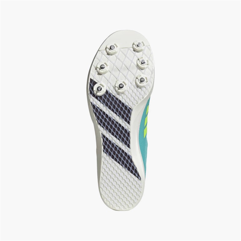 adidas Mens Adizero Long Jump Field Event Spikes Flash Aqua/Zero Metalic/Lucid Lemon