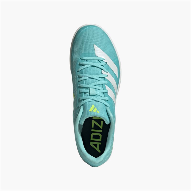 adidas Mens Adizero Long Jump Field Event Spikes Flash Aqua/Zero Metalic/Lucid Lemon