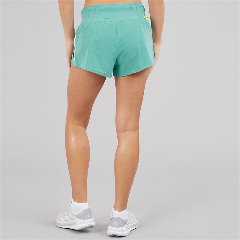 adidas Womens Adizero Gel Pocket Running Shorts Powder Teal