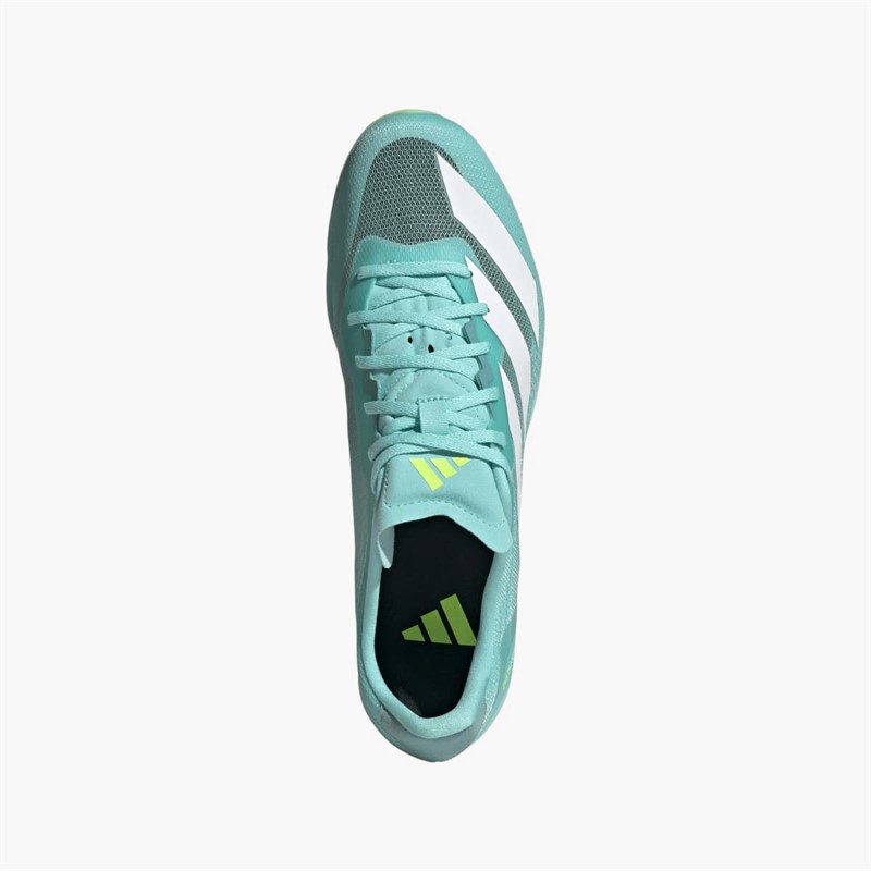 adidas Mens Adizero Distancestar Short Distance Running Spikes Flash Aqua/Zero Metalic/Lucid Lemon