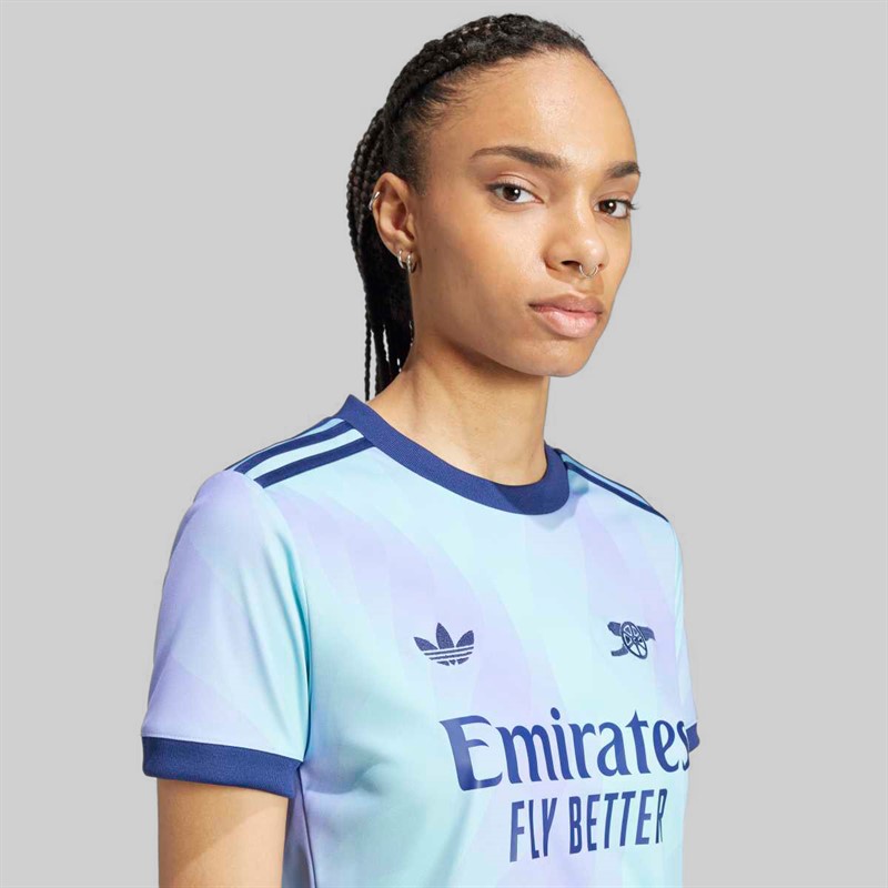 adidas Womens AFC Arsenal FC 24/25 Third Jersey Clear Aqua/Light Flare Purple