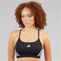 adidas Womens Aeroreact 3-Stripes Training Light Support Sports Bra Black/White