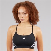 adidas Womens Aeroreact 3-Stripes Training Light Support Sports Bra Black/White