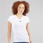 adidas Womens Aeroready Workout Essentials V-Neck T-Shirt White