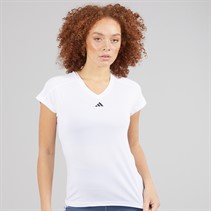 adidas Womens Aeroready Workout Essentials V-Neck T-Shirt White