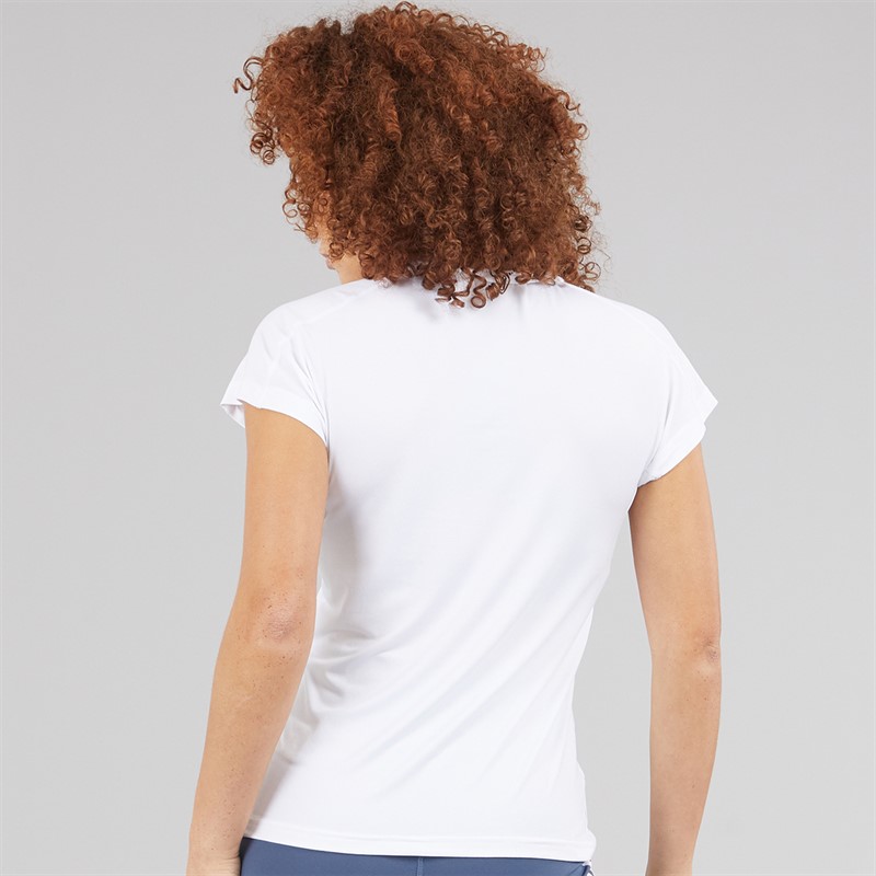 adidas Womens Aeroready Workout Essentials V-Neck T-Shirt White