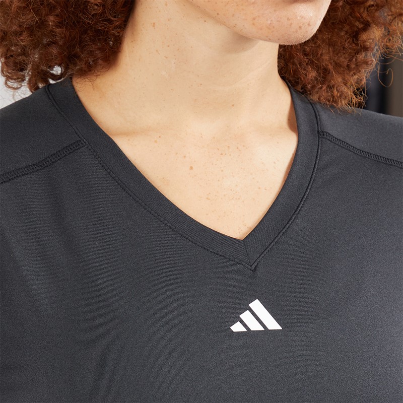adidas Womens Aeroready Workout Essentials V Neck T-Shirt Black