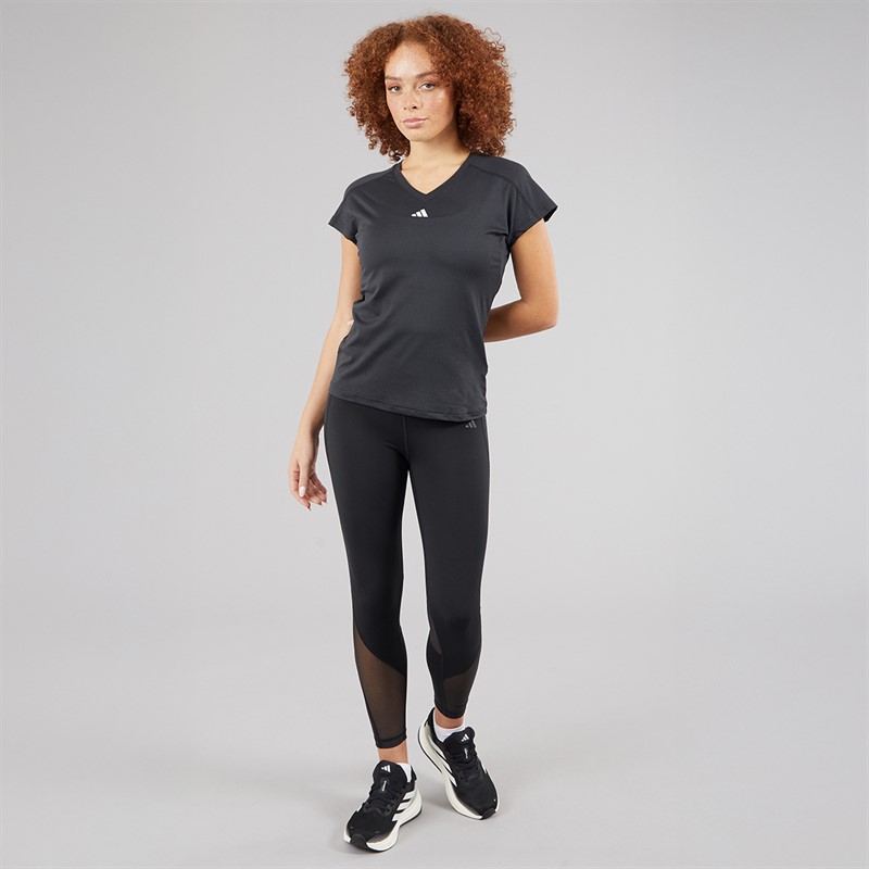 adidas Womens Aeroready Workout Essentials V Neck T-Shirt Black