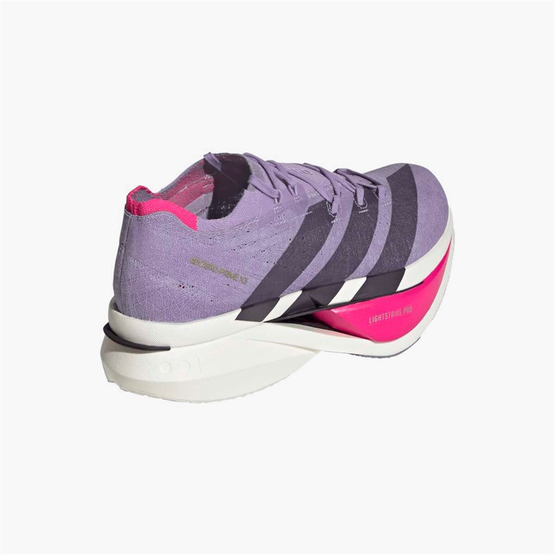 adidas Mens Adizero Prime X3 Strung Neutral Running Shoes Powder Plum/Aurora Black/Shock Pink