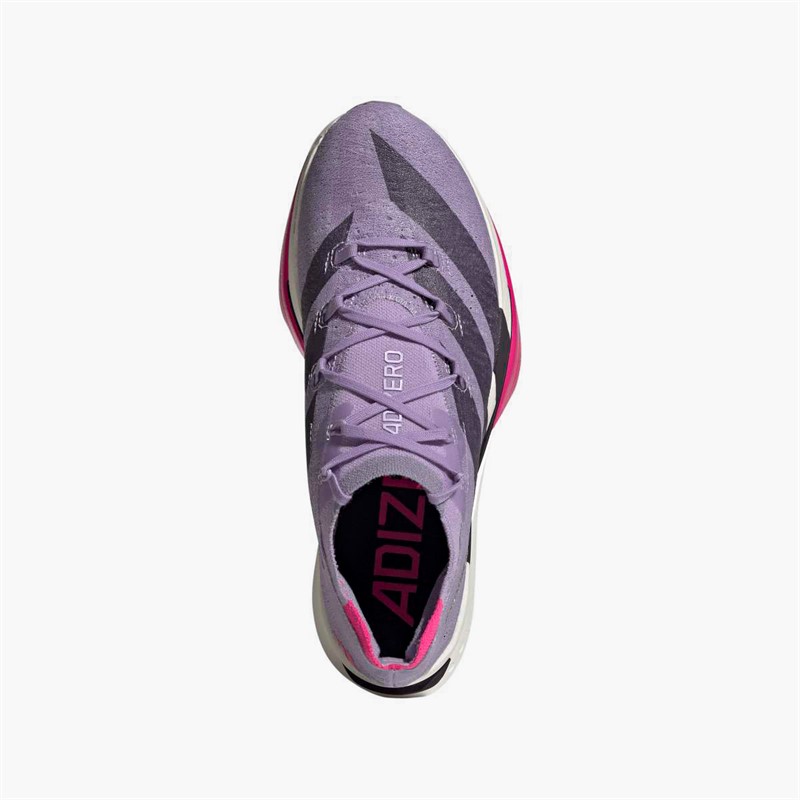 adidas Mens Adizero Prime X3 Strung Neutral Running Shoes Powder Plum/Aurora Black/Shock Pink