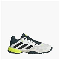 adidas Junior Barricade All Court Tennis Shoes Off White/Core Black/Aurora Ivy