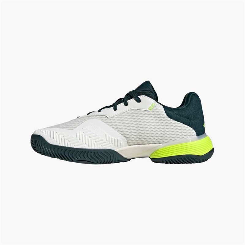 adidas Junior Barricade All Court Tennis Shoes Off White/Core Black/Aurora Ivy