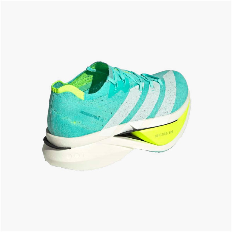 adidas Mens Adizero Prime X3 Strung Neutral Running Shoes Flash Aqua/Zero Metalic/Lucid Lemon