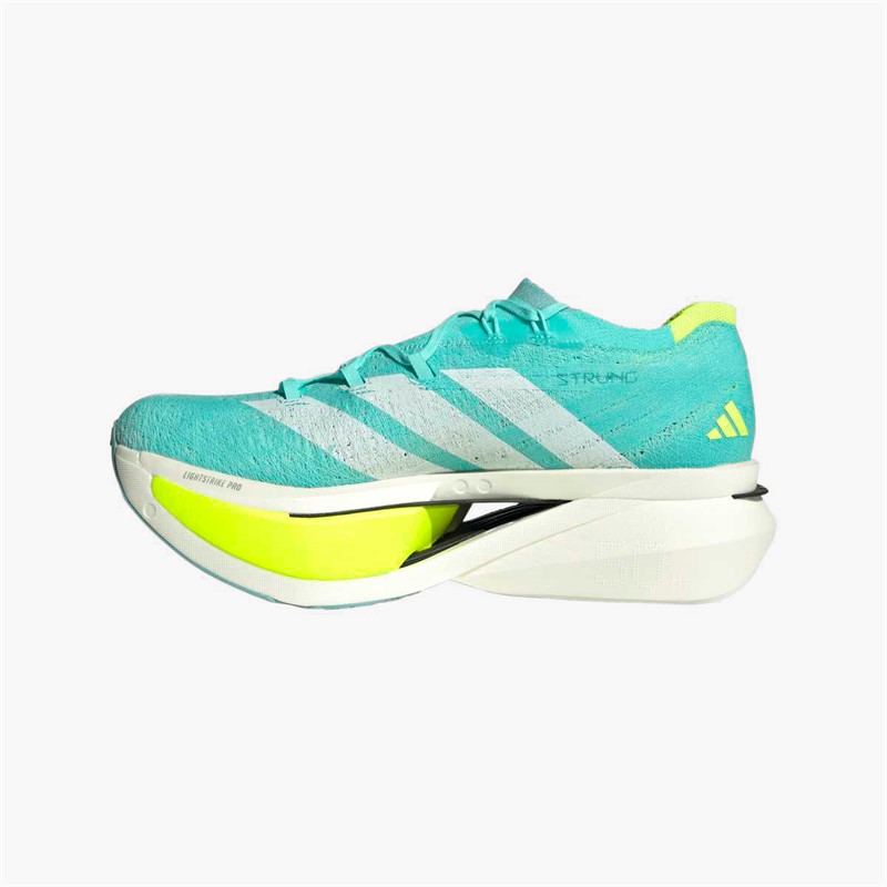 adidas Mens Adizero Prime X3 Strung Neutral Running Shoes Flash Aqua/Zero Metalic/Lucid Lemon