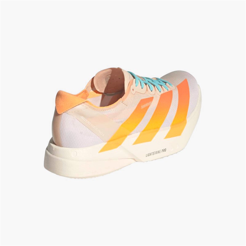 adidas Womens Adizero Adios Pro 4 Neutral Running Shoes Crystal Sand/Flare Orange/Flash Aqua