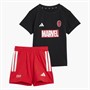 adidas Infant X Marvel Spider Man T-Shirt And Shorts Set Black/White