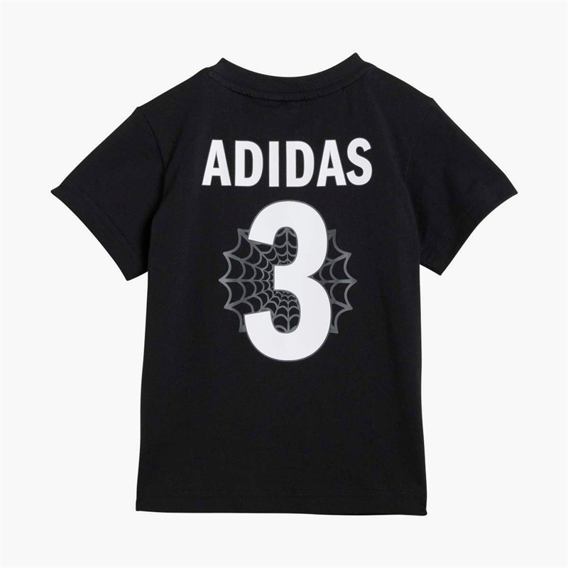 adidas Infant X Marvel Spider Man T-Shirt And Shorts Set Black/White