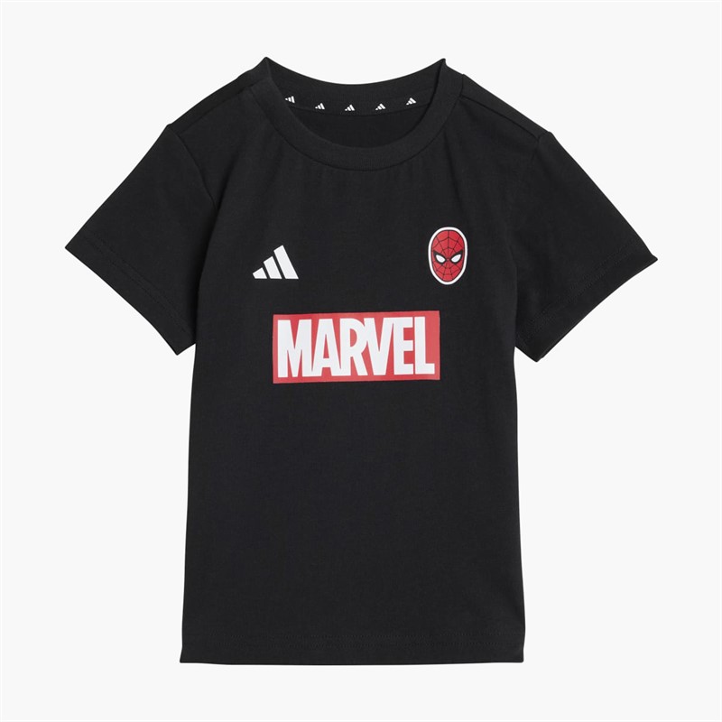 adidas Infant X Marvel Spider Man T-Shirt And Shorts Set Black/White
