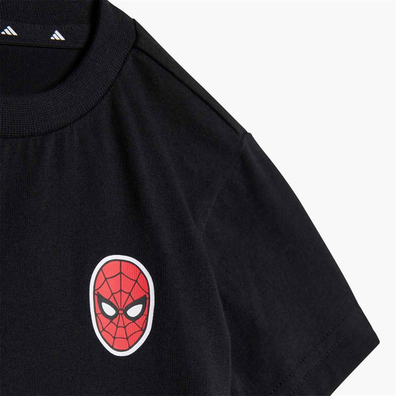 adidas Infant X Marvel Spider Man T-Shirt And Shorts Set Black/White