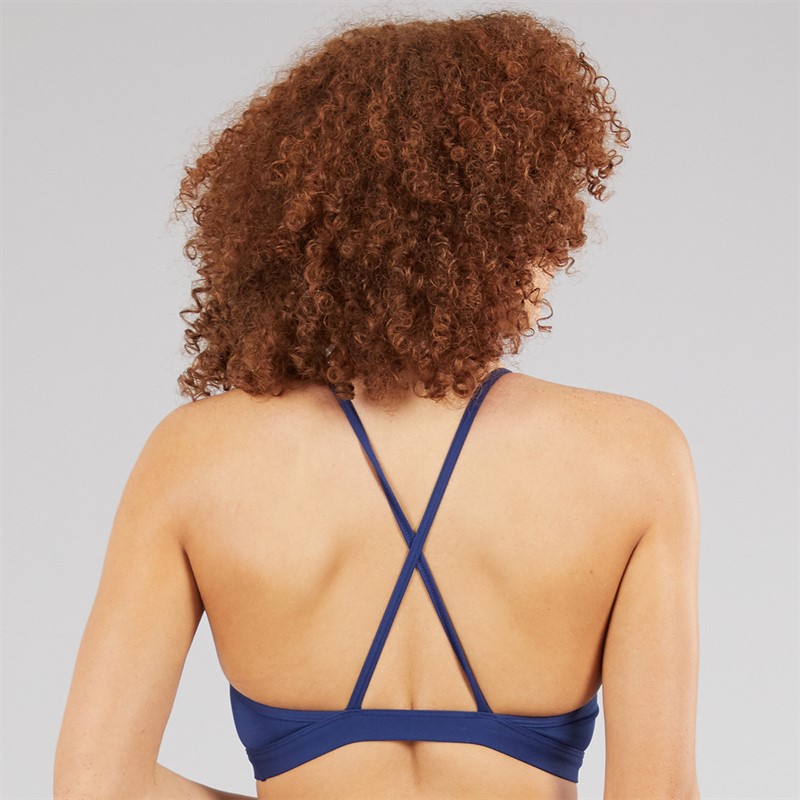 adidas Womens Aeroreact Graphic Light Support Bra Top Dark Blue