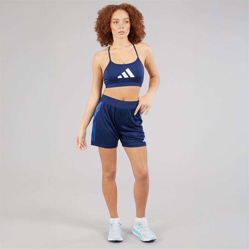 adidas Womens Aeroreact Graphic Light Support Bra Top Dark Blue