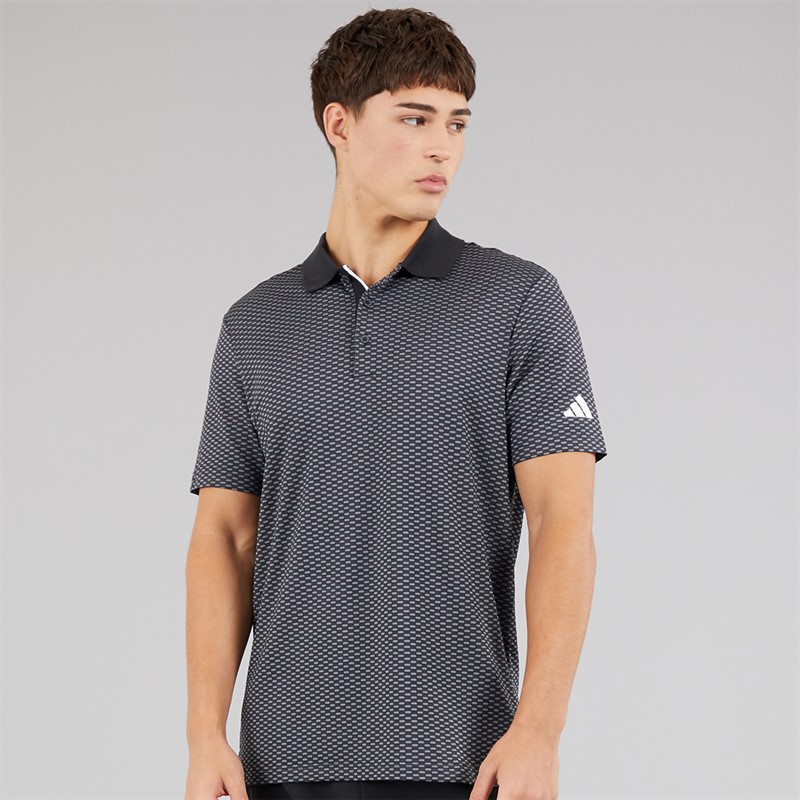 adidas Mens Beyond The Course Textured Golf Polo Shirt Black