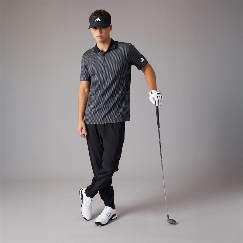 adidas Mens Beyond The Course Textured Golf Polo Shirt Black