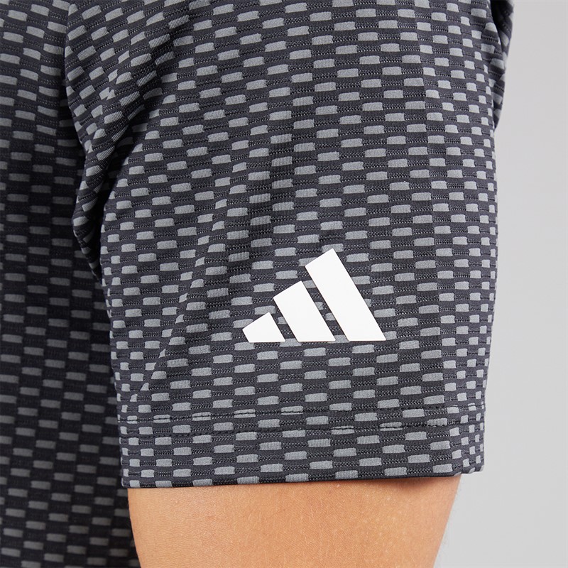 adidas Mens Beyond The Course Textured Golf Polo Shirt Black