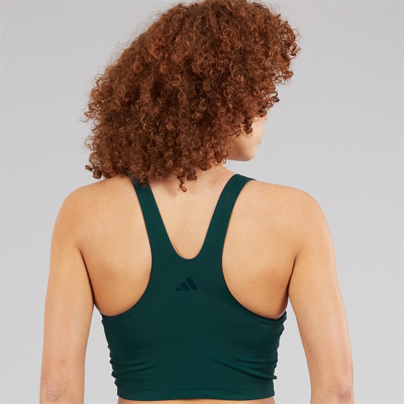 adidas Womens All Me Medium Support Bra Tank Top Aurora Ivy