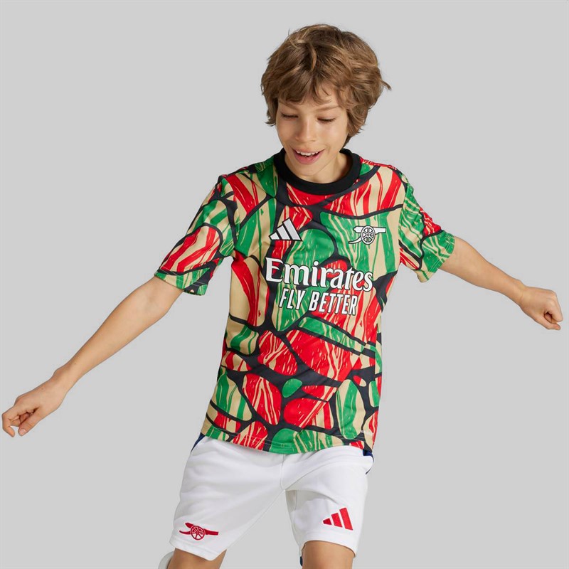 adidas Junior Boys AFC Arsenal FC 24/25 Pre Match Jersey Red/Black