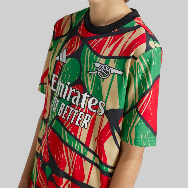 adidas Junior Boys AFC Arsenal FC 24/25 Pre Match Jersey Red/Black