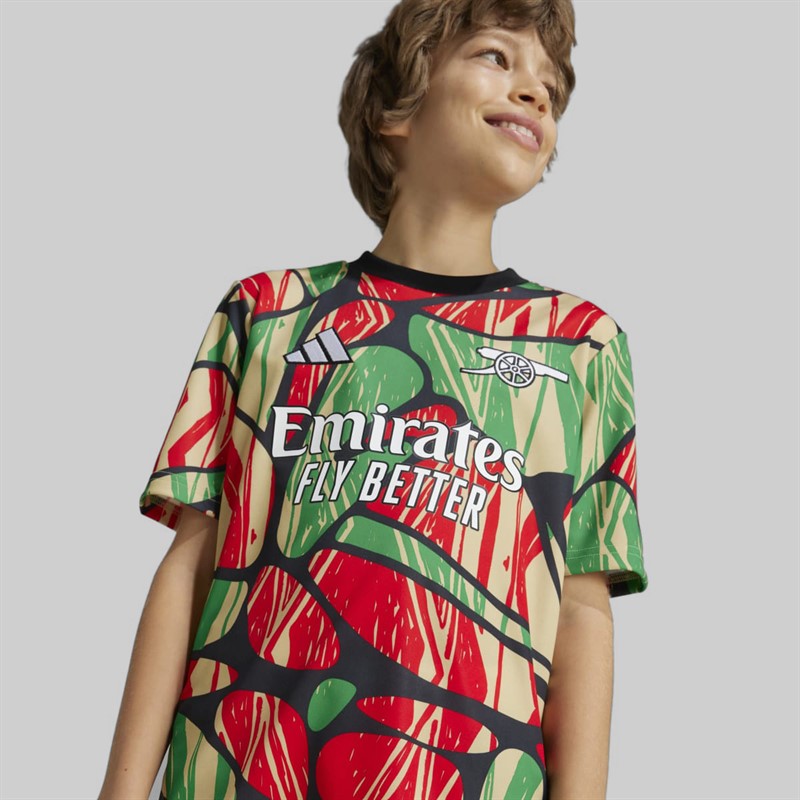 adidas Junior Boys AFC Arsenal FC 24/25 Pre Match Jersey Red/Black
