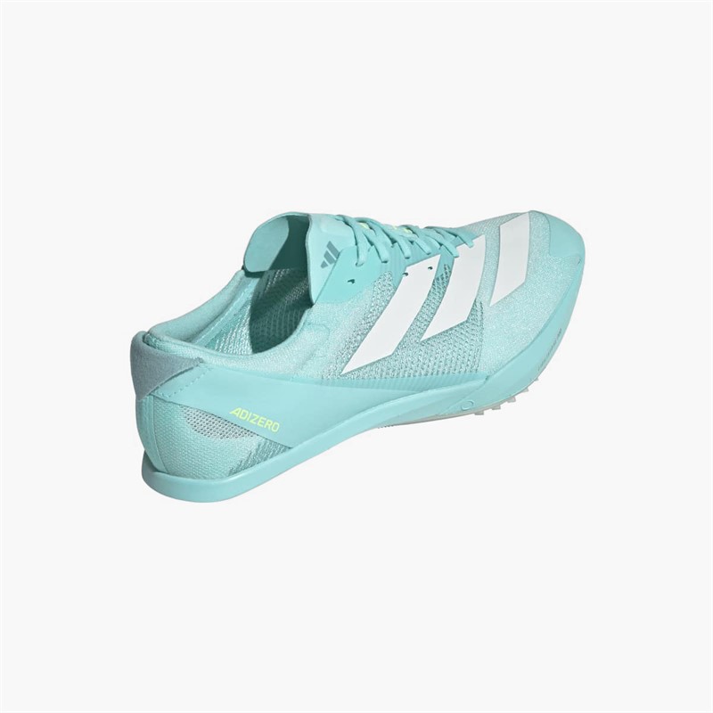 adidas Mens Adizero Finesse Sprinting Running Spikes Flash Aqua/Zero Metalic/Lucid Lemon