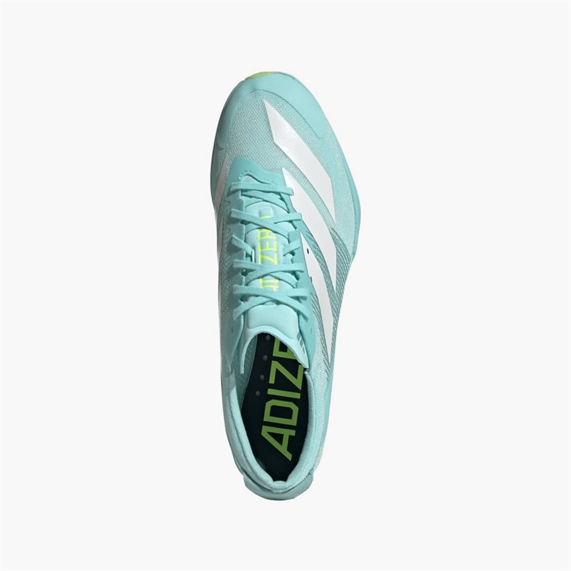 adidas Mens Adizero Finesse Sprinting Running Spikes Flash Aqua/Zero Metalic/Lucid Lemon