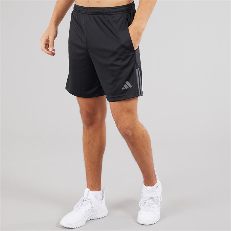 adidas Mens Aeroready Sereno Cut 3-Stripes Shorts Black/Grey Six