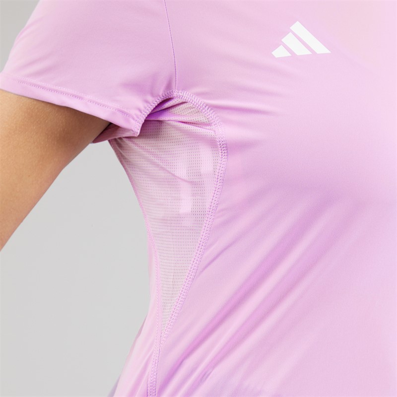 adidas Womens Adizero Essentials Running T-Shirt Powder Plum