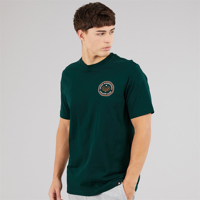 adidas Mens Country Club Scenic Back Graphic T-Shirt Aurora Ivy