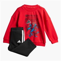 adidas Infant X Marvel Spiderman Sweatshirt And Joggers Set Pure Ruby/White