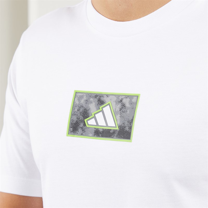 adidas Mens Camo Shape Graphic T-Shirt White