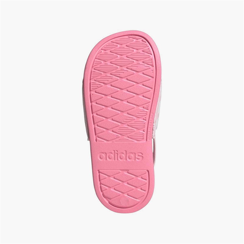 adidas Kids Adilette Estrap Sliders Clear Pink/Cloud White/Bliss Pink