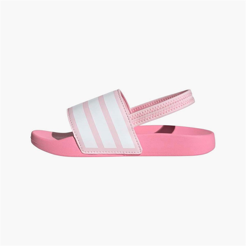 adidas Kids Adilette Estrap Sliders Clear Pink/Cloud White/Bliss Pink