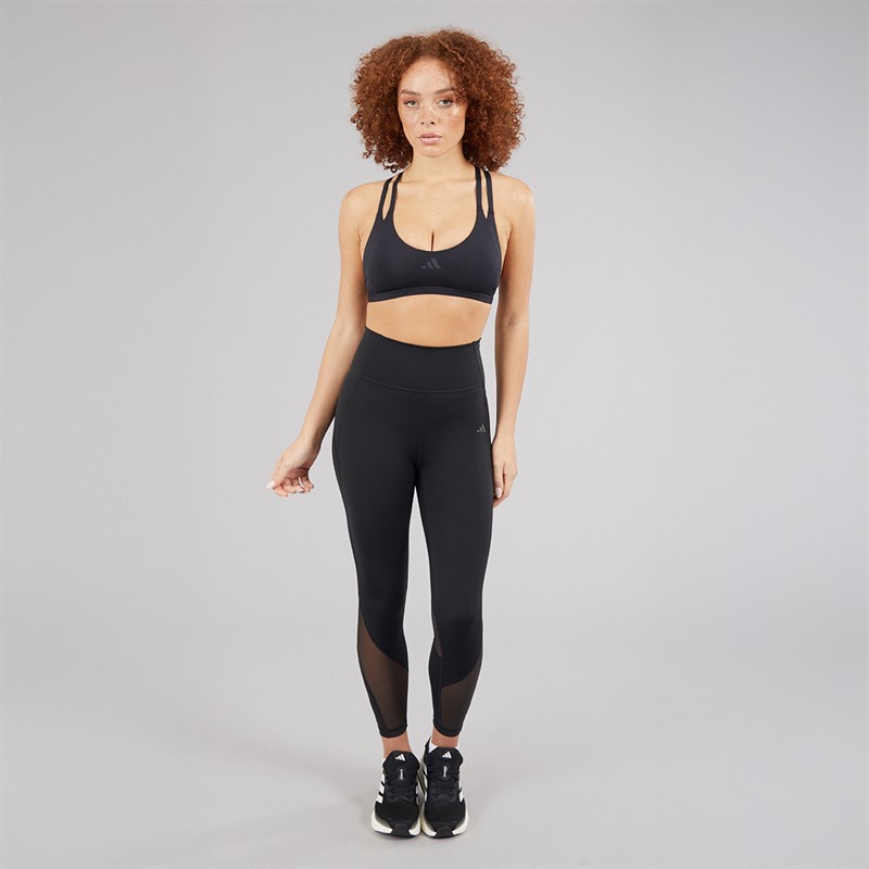 adidas Womens Aeroimpact Luxe Training Light Support Sports Bra Black