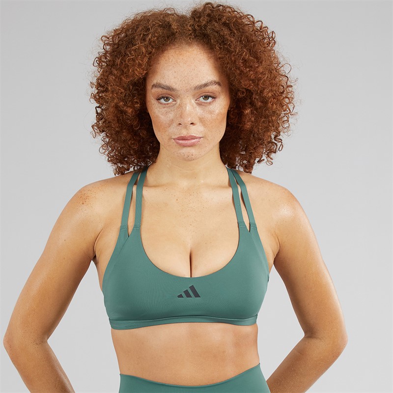 adidas Womens Aeroimpact Luxe Training Light Support Sports Bra Preloved Teal