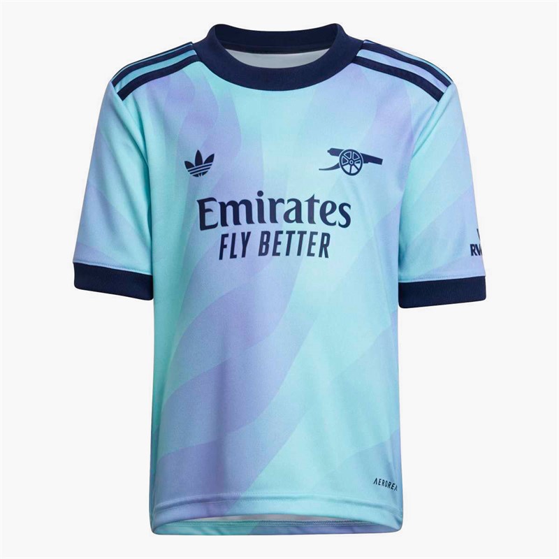 adidas Kids AFC Arsenal FC 24/25 Third Mini Kit Clear Aqua/Light Flare Purple